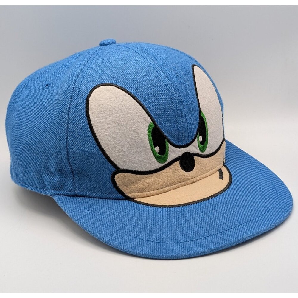 Sega Sonic The Hedgehog Blue Baseball Cap Hat Men’s Adult Large XL Fitted Wool